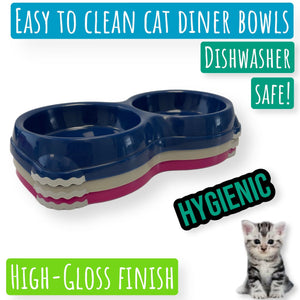 MyPetsDirect Ltd Cat & Dog Food/Water Double Bowls / Dishwasher Friendly