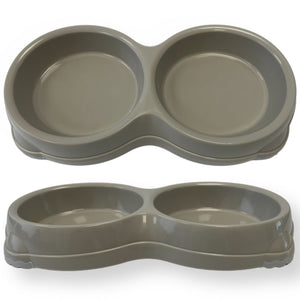 MyPetsDirect Ltd Cat & Dog Food/Water Double Bowls / Dishwasher Friendly PD-BP-DOUBLE-PET-BOWL-200ML-GY