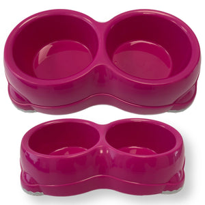 MyPetsDirect Ltd Cat & Dog Food/Water Double Bowls / Dishwasher Friendly PD-BP-DOUBLE-PET-BOWL-330ML-HP