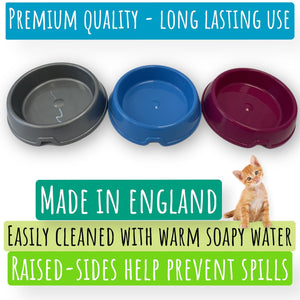 MyPetsDirect Ltd Cat Water/Food Plastic Bowls / Stylish Gloss Finish / 3 Colours