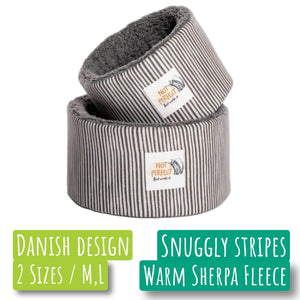 MyPetsDirect Ltd Danish Design Battersea Snuggly Stripes Cat Cosy Bed / 2 Sizes